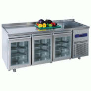 Table réfrigérée 700 mm 3 portes vitrées avec dosseret température ... - PMRGF200/FG