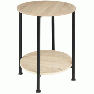 Tectake Table d’appoint BALLINA 45x64cm - Bois clair industriel, Chêne Sonoma - 404218 - marron Bois manufacturé 404218