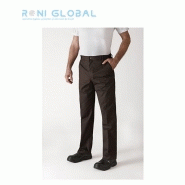 Pantalon de cuisine unisexe en polyester et coton - Timeo Robur - ceinture élastique côtés et 3 poches
