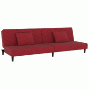 VidaXL Canapé-lit à 2 places et deux oreillers Rouge bordeaux Velours Modèle Armonis - 375914 VidaXL Canapé-lit à 2 places et deux oreillers Rouge bordeaux Velours Modèle Armonis - 375914