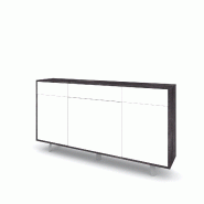 AQA Design Buffet VENBRUK avec 3 portes/3 tiroirs en mélamine pierre noire/pierre blanche L.164 P.41 H.92 MP07042 - multicolore Bois manufacturé MP0