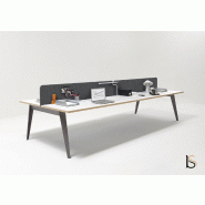 Bureau bench 4 personnes Pigreco - Martex. - Blanc, 320, Titane_1
