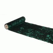 Chemin de table velours Shiny deluxe vert foncé 28cm x 3m