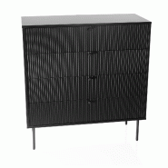 Commode KARBY K 90 x 40 x 95 cm 4 tiroirs noir hjh LIVING - noir multi-matériau 926011