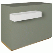 Comptoir 120x60x93,8cm/reposac 70x20xH12cm vert sauge - 2tir.2tabl. - vert sauge
