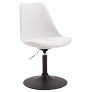 Décoshop26 - Chaise de salle à manger x1 pivotante hauteur réglable en plastique blanc et pied trompette en métal noir 10_0003766 - blanc 30002517 Décoshop26 - Chaise de salle à manger x1 pivotante hauteur réglable en plastique blanc et pied trompette en métal noir 10_0003766 - blanc 30002517