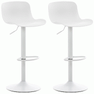 Décoshop26 - Lot de 2 tabourets de bar pivotant design contemporain polypropylen blanc 10_0001025 - blanc 3000711969600