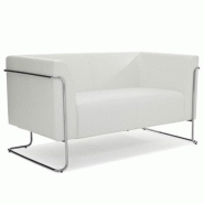 Divan lounge CURACAO similicuir 2 places blanc hjh OFFICE - blanc plastique 713370 Divan lounge CURACAO similicuir 2 places blanc hjh OFFICE - blanc plastique 713370