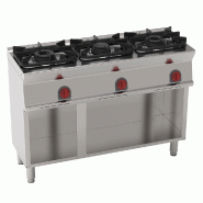 EURAST - Fourneau à gaz 3 brûleurs sur support ouvert - 1200x450x900 mm - 18,9 Kw - 33111317 - inox 33111317 EURAST - Fourneau à gaz 3 brûleurs sur support ouvert - 1200x450x900 mm - 18,9 Kw - 33111317 - inox 33111317