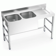 FRICOSMOS Evier avec support 2C,ED 1400x550x850 mm. Dimensions cuve 400x400x250 mm. - inox 051806OST