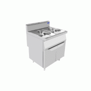 Friteuse à gaz bouteille (propane) 2 cuves sur placard 2 portes - PAT7G8F-F