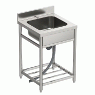 Gasfrit – Évier en acier inoxydable 1 bac, 550 × 550 × 850 mm, démontable | Évier industriel avec pieds | Bac pour cuisine de restaurants - inox 125