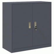 Helloshop26 - Armoire de rangement moderne avec portes verrouillables 90 x 40 x 90 cm en acier laminé à froid anthracite 02_0054817 - acier 30002386