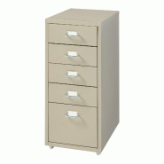 Helloshop26 - Caisson de bureau armoire meuble de rangement à roulettes avec 5 tiroirs 69 x 28 x 41 cm camel 03_0009100 - 3000224507139_0