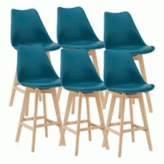 Helloshop26 - Lot de 6 tabourets de bar plastique synthétique hêtre 105x48x58 cm turquoise 03_0008730 - 3001948947768 Helloshop26 - Lot de 6 tabourets de bar plastique synthétique hêtre 105x48x58 cm turquoise 03_0008730 - 3001948947768