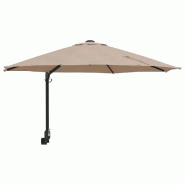 Helloshop26 - Parasol de jardin inclinable design moderne espace extérieur 248 x 248 x 148 cm en polyester taupe 02_0058629 - 3000240691461