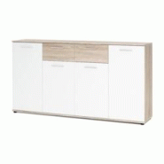 Jacky Buffet Bas Classique Blanc Et Decor Chene Mat - L 160 Cm - multicolore 4251182703883 Jacky Buffet Bas Classique Blanc Et Decor Chene Mat - L 160 Cm - multicolore 4251182703883