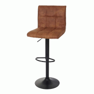 Mendler Tabouret de bar HWC-B13, chaise de bar tabouret de bar, imitation daim certifié MVG ~ marron clair vintage - marron textile 74346
