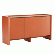 Oviala Business Buffet 3 portes moderne rectangulaire L140 cm orange - orange Bois manufacturé 113824