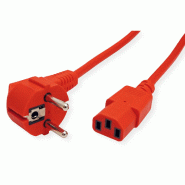 ROLINE Câble d'alimentation IEC droit, rouge, 0,8 m