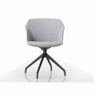 Lot de 2 sièges de réunion Clop piètement 4 branches giratoire en polypropylène Lot de 2 sièges de réunion Clop piètement 4 branches giratoire en polypropylène