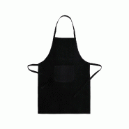 Tablier avec poche, rubans ajustables à la taille et coupe sous le genou. Noir - 5600847153171