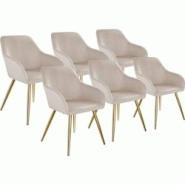 TecTake GmbH tectake Chaise MARILYN Effet velours style scandinave taupe/or - 406117 - marron mousse 406117 TecTake GmbH tectake Chaise MARILYN Effet velours style scandinave taupe/or - 406117 - marron mousse 406117