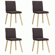 VidaXL Chaises à manger lot de 4 marron foncé tissu Modèle Dario - 3315359