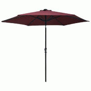 VidaXL Parasol de jardin avec lumières LED mât en acier rouge bordeaux Modèle Atlas Urban Pro - rouge 313756