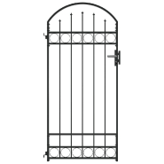 Vidaxl portail de jardin avec dessus arqué acier 89x200 cm noir 145750
