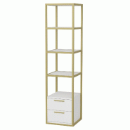 WellHome Loira - Bibliothèque 100 % en aggloméré, épaisseur : 18 mm - blanc WH1934