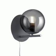 Applique Led E14 support anthracite abat-jour verre fumé - Trio - Pure - gris 4017807432893