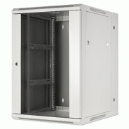 Armoire murale 19 pouces MHT144 avec porte en verre - hauteur 15U - double section - profondeur 550 mm - gris - Bravour® Armoire murale 19 pouces MHT144 avec porte en verre - hauteur 15U - double section - profondeur 550 mm - gris - Bravour®