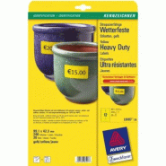 AVERY 240 étiquettes ultra-résistantes Laser jaunes, format 99,1 x 42,3 mm (20 feuilles A4 / cdt) - 4004182963814