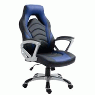 CLP Fauteuil de bureau / Gaming Foxton en similicuir Noir / Bleu - bleu polyester 316016 CLP Fauteuil de bureau / Gaming Foxton en similicuir Noir / Bleu - bleu polyester 316016