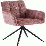 Décoshop26 - Chaise de salle à manger x1 moderne et confort mécanisme de rotation à 180° en tissu rose et métal 10_0007486 - métal 3000266132986