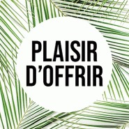 Etiquette cadeau adhésive Plaisir d'Offrir végétal 35x35mm - par 500