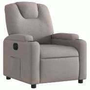 Fauteuil inclinable électrique Taupe Tissu Modèle Kervoriax - 8721012168404