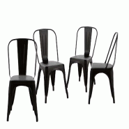 Gasfrit - Pack 4 Chaises Industrielles Noir 45x51x84.5cm - TOLIX2GRUPO Gasfrit - Pack 4 Chaises Industrielles Noir 45x51x84.5cm - TOLIX2GRUPO