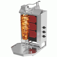 Grill Döner kebab électrique 3 brûleurs max 40 kg - moteur en haut