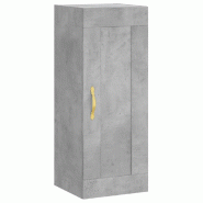 Helloshop26 - Armoire murale élégante avec 3 compartiments 34,5 x 34 x 90 cm style contemporain en bois d'ingénierie gris béton 02_0049311 - gris