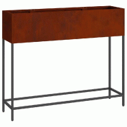 Helloshop26 - Bac de jardin surélevé moderne style contemporain extérieur 100 x 26 x 82 cm en acier rouillé 02_0052094 - acier 3000237245080