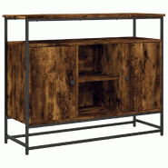 Helloshop26 - Buffet bahut commode armoire meuble de rangement organisateur cuisine salle de séjour salon 100 x 35 x 80 cm bois 02_0030835 - Bois mas