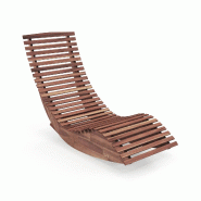 Helloshop26 - Chaise longue à bascule ergonomique 157 x 60 x 76 cm avec dossier haut mouvement fluide en bois d'acacia naturel 20_0019411 - 300023292