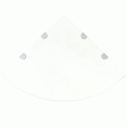 Helloshop26 - Étagère armoire meuble design de coin et supports chromés verre transparent 45x45 cm 2702219/2 - 3001537897337