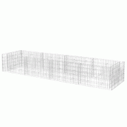 Helloshop26 - Jardinière lit surélevé plantes fleurs jardin à gabion acier 360 x 90 x 50 cm 02_0001278 - 3000076481533