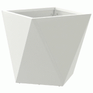 Helloshop26 - Jardinière moderne pour plantes en extérieur 30 x 30 x 30 cm pratique style épuré en acier blanc 02_0053050 - blanc acier 3000237730166