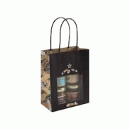 Sac Corben Noir fenêtre kraft brun poignées torsadées 11+6,4x14,6cm par 300 - 3700481692783 Sac Corben Noir fenêtre kraft brun poignées torsadées 11+6,4x14,6cm par 300 - 3700481692783