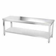 Table de travail en inox soubassement 1800 x 600 mm PREMIUM / GOLDINOX - inox 3701770803194 Table de travail en inox soubassement 1800 x 600 mm PREMIUM / GOLDINOX - inox 3701770803194