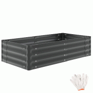 TecTake GmbH tectake Plate-bande surélevée SALVIA galvanisée, différentes tailles 120 x 60 x 30 cm Gris - gris acier 406431